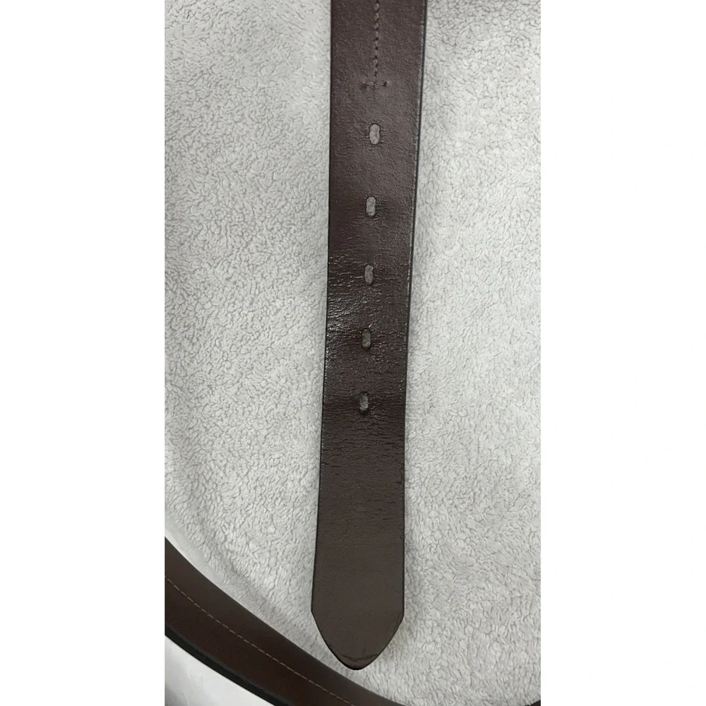 Fossil Mens Size 34 Brown Black Reversible Leather Adjustable Belt